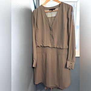 EUC White House Black Market Olive Green Dress